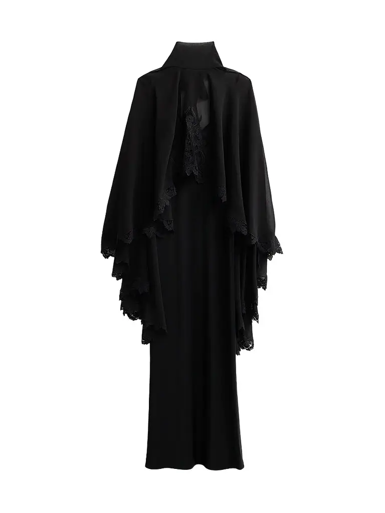 Kobi Halperin Women's Carmen Satin A-Line Cape Maxi Dress