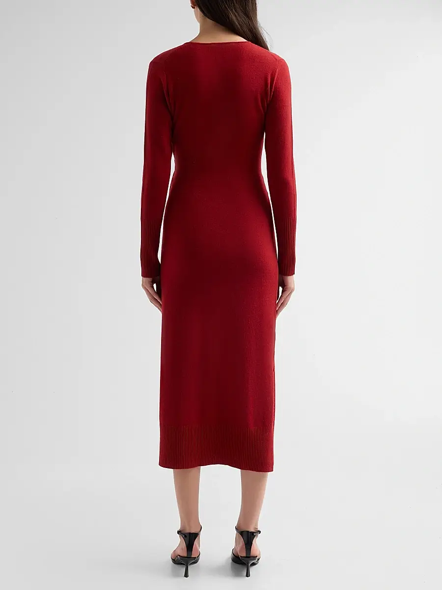 Veronica Beard Women's Salomez Knit Wrap Midi Dress | Thumbnail 3 Veronica Beard Women's Salomez Knit Wrap Midi Dress | Thumbnail 3