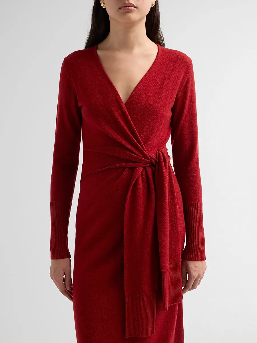 Veronica Beard Women's Salomez Knit Wrap Midi Dress | Thumbnail 5 Veronica Beard Women's Salomez Knit Wrap Midi Dress | Thumbnail 5