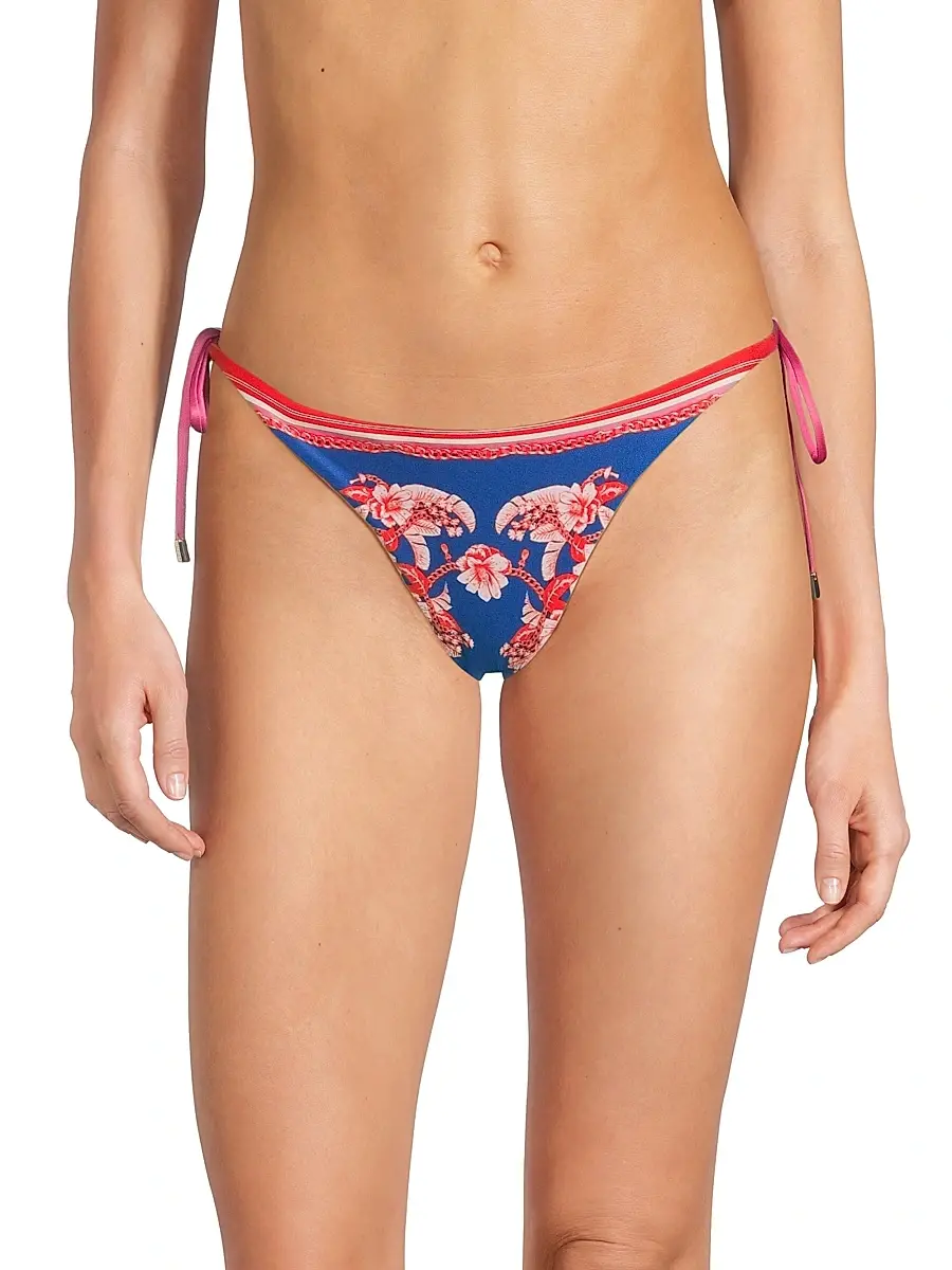 Farm Rio Women's Floral Mixed Scarves Bikini Bottom | Thumbnail 3