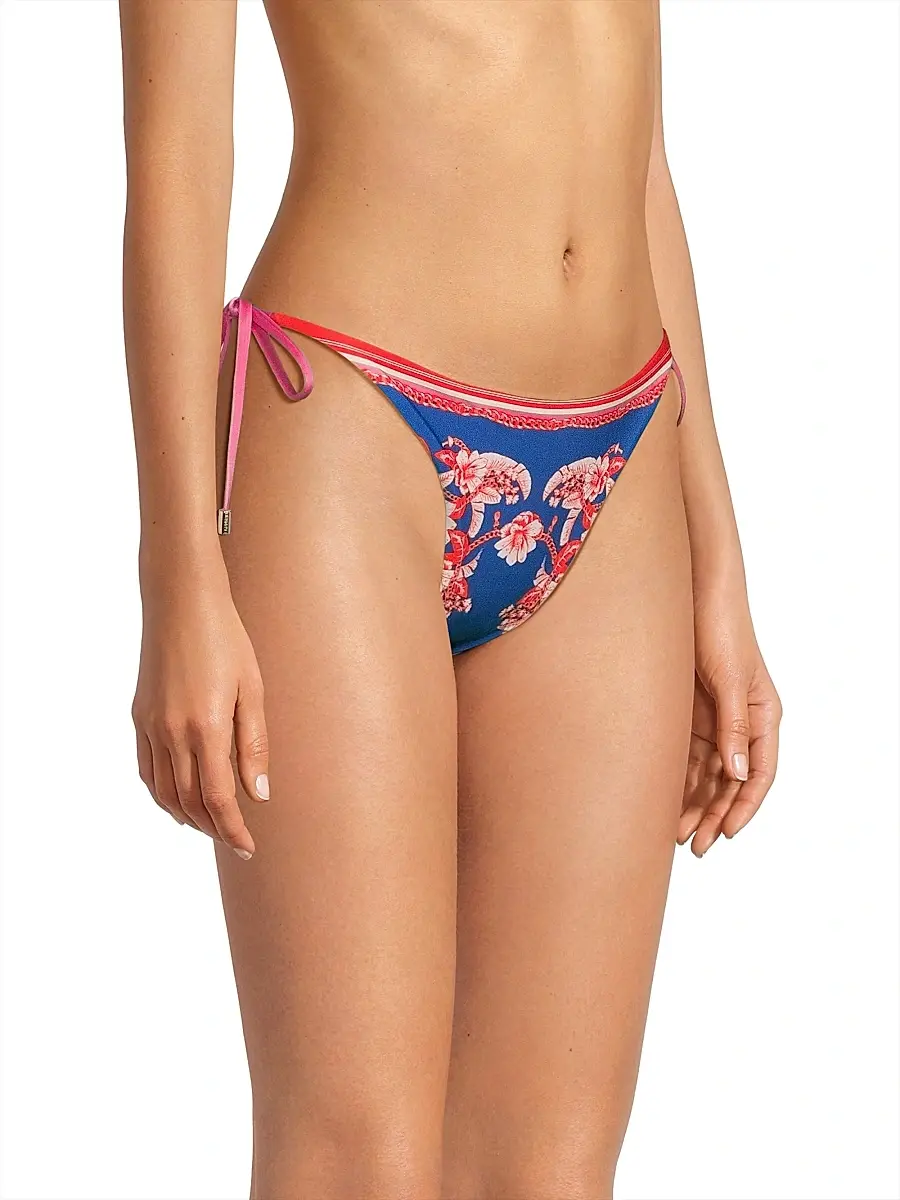 Farm Rio Women's Floral Mixed Scarves Bikini Bottom | Thumbnail 4