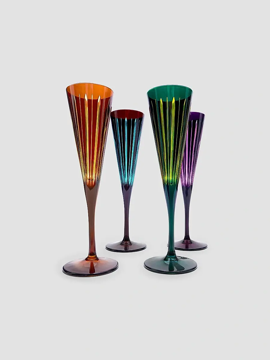 L'Objet Prism 4-Piece Glass Champagne Flute Set | Thumbnail 3 L'Objet Prism 4-Piece Glass Champagne Flute Set | Thumbnail 3