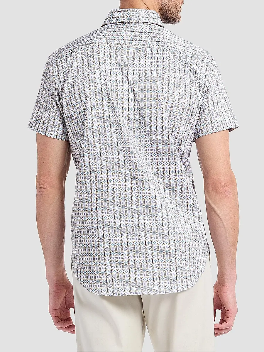 Robert Graham Men's Abbotswell Geometric Stretch-Cotton Short-Sleeve Shirt | Thumbnail 5