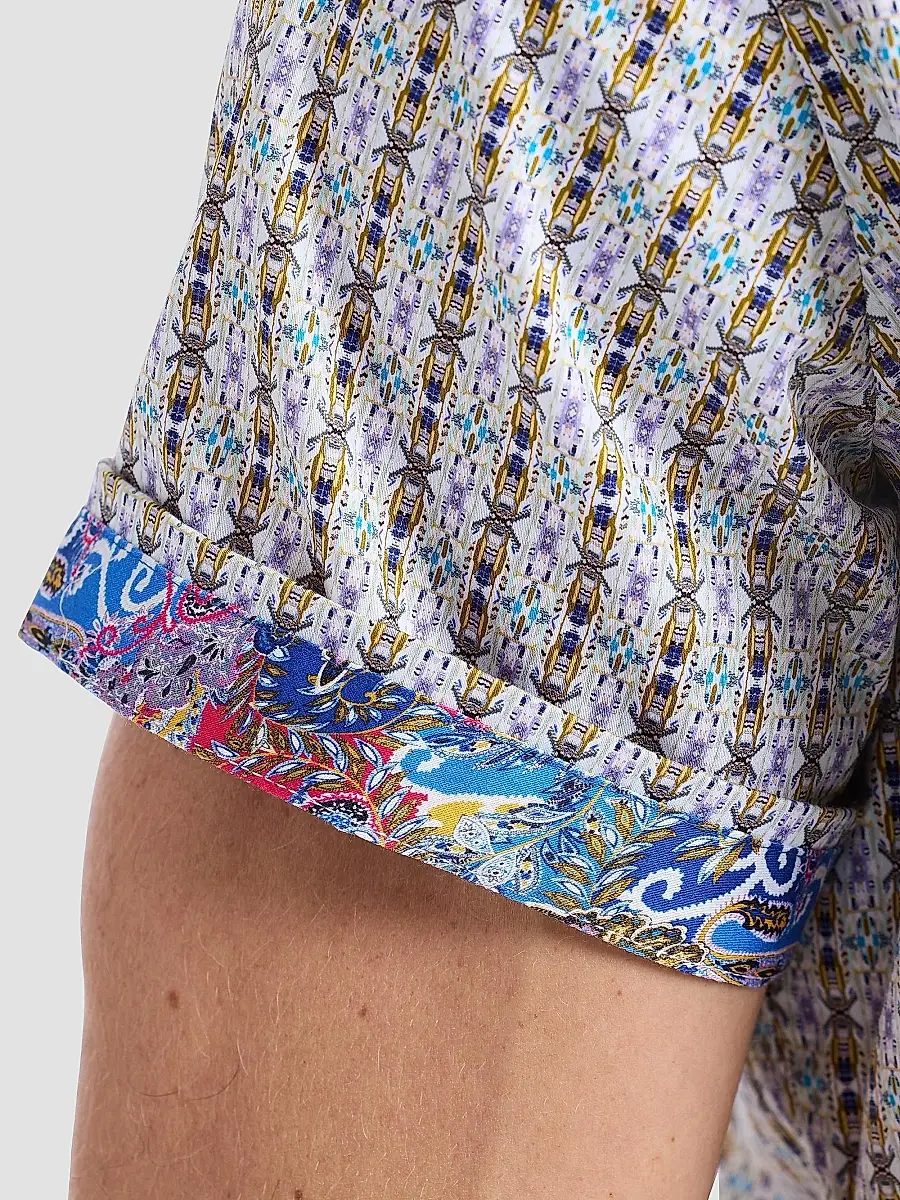 Robert Graham Men's Abbotswell Geometric Stretch-Cotton Short-Sleeve Shirt | Thumbnail 6