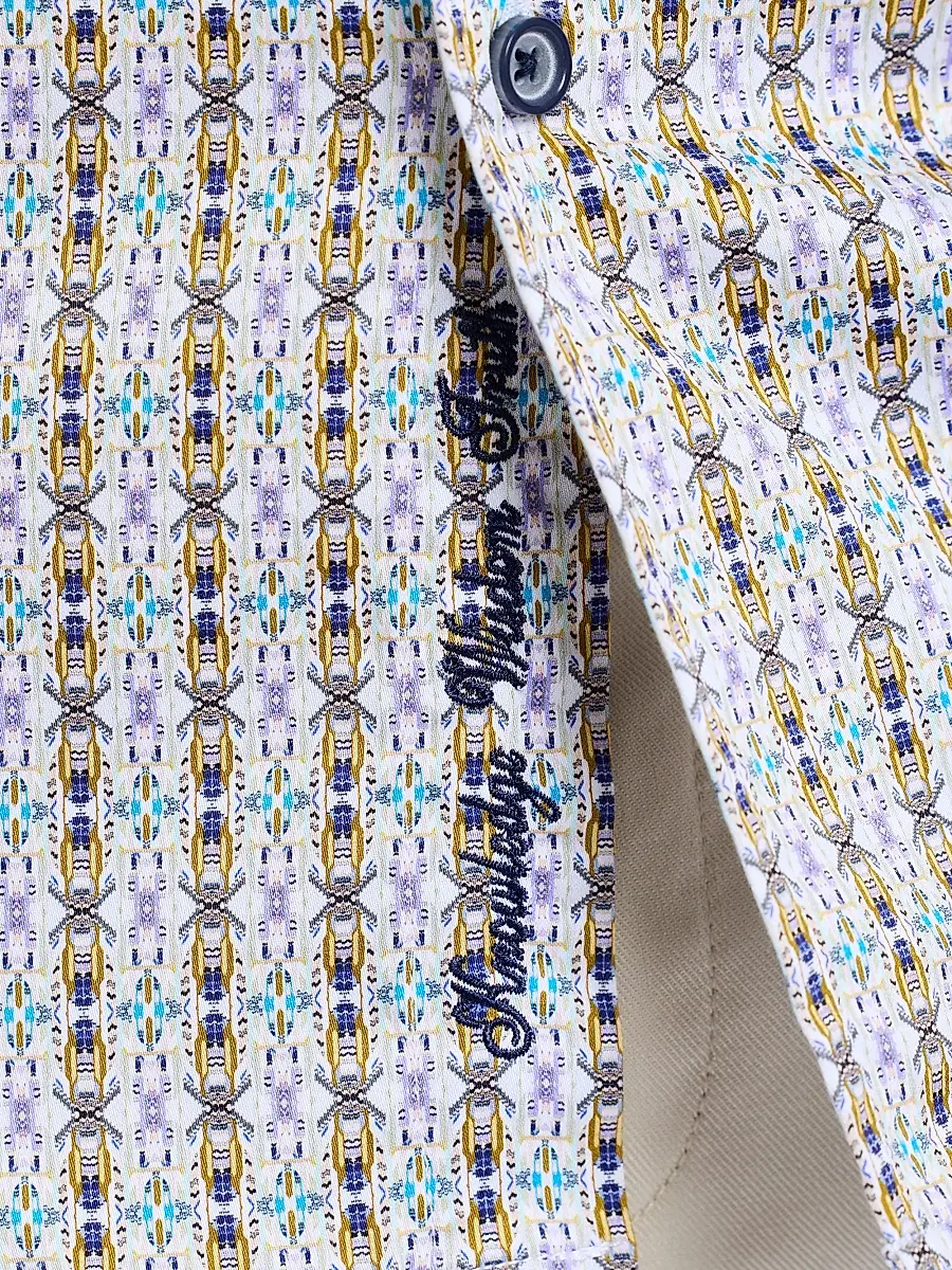 Robert Graham Men's Abbotswell Geometric Stretch-Cotton Short-Sleeve Shirt | Thumbnail 7