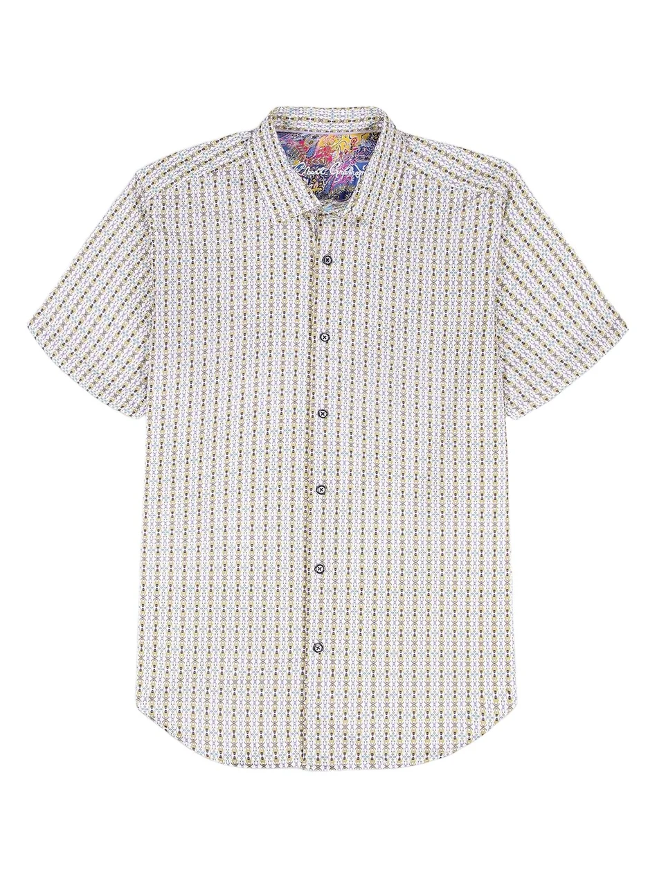 Men's Abbotswell Geometric Stretch-Cotton Short-Sleeve Shirt