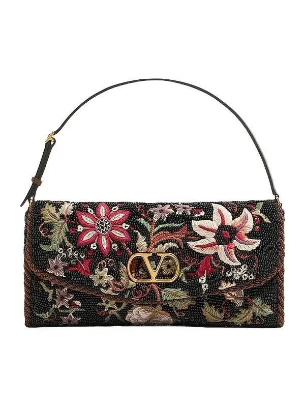 Women's Vain Soft Embroidered Small Shoulder Bag Women's Vain Soft Embroidered Small Shoulder Bag