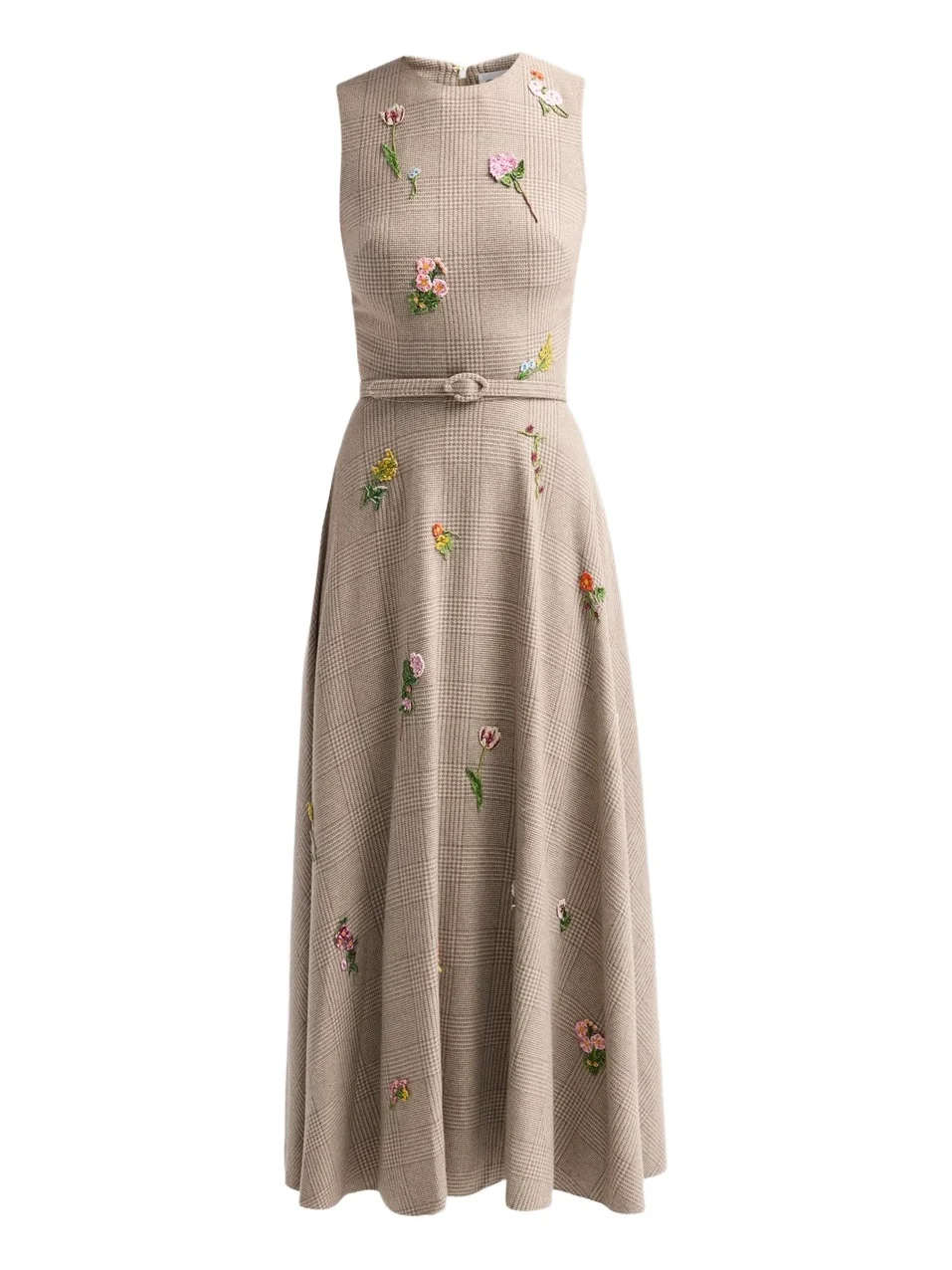 Oscar de la Renta Women's Glen Check Wool-Silk-Cashmere Day Dress