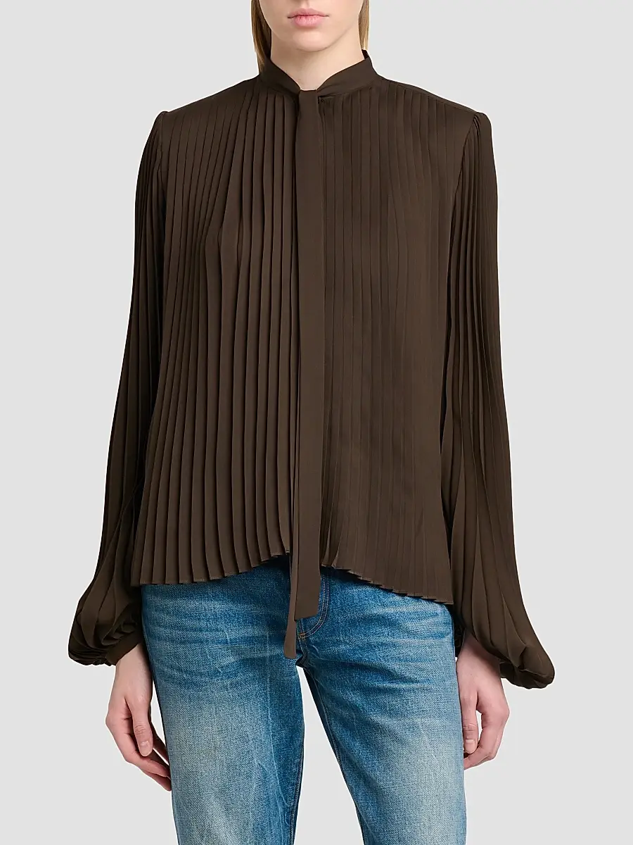 Tom Ford Women's Pleated Pussybow Blouse | Thumbnail 3 Tom Ford Women's Pleated Pussybow Blouse | Thumbnail 3