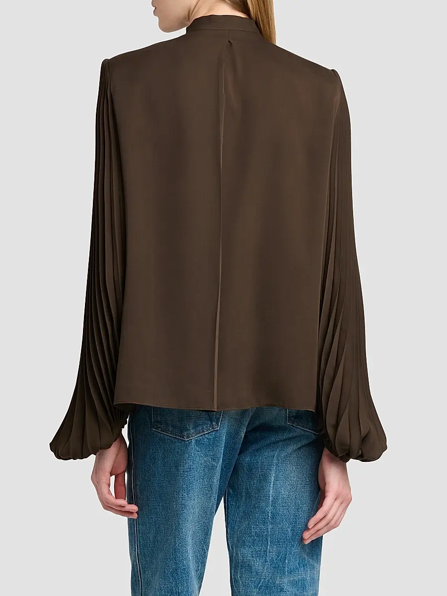 Tom Ford Women's Pleated Pussybow Blouse | Thumbnail 5 Tom Ford Women's Pleated Pussybow Blouse | Thumbnail 5