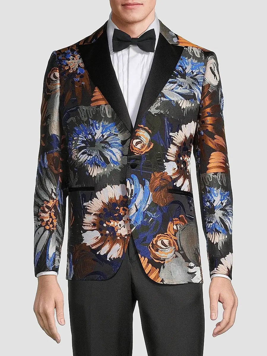 Pal Zileri Men's Floral Dinner Jacket | Thumbnail 3 Pal Zileri Men's Floral Dinner Jacket | Thumbnail 3