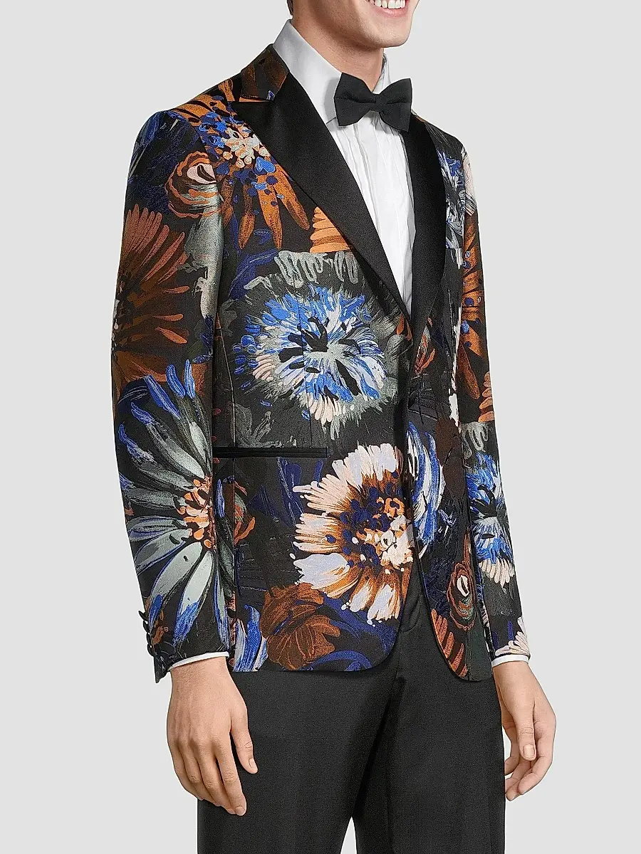 Pal Zileri Men's Floral Dinner Jacket | Thumbnail 4 Pal Zileri Men's Floral Dinner Jacket | Thumbnail 4