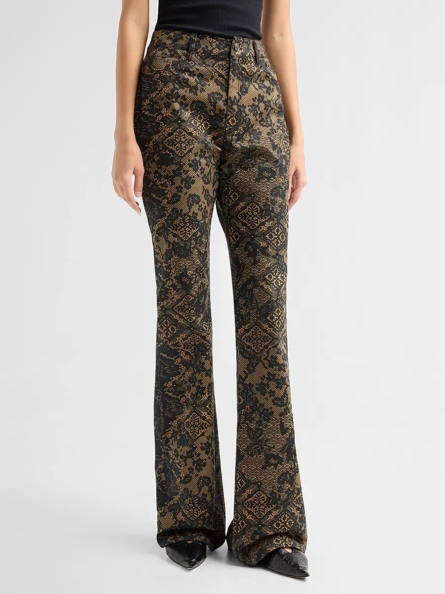 Cinq à Sept Women's Charlie Patchwork-Lace Print Jeans | Thumbnail 4 Cinq à Sept Women's Charlie Patchwork-Lace Print Jeans | Thumbnail 4