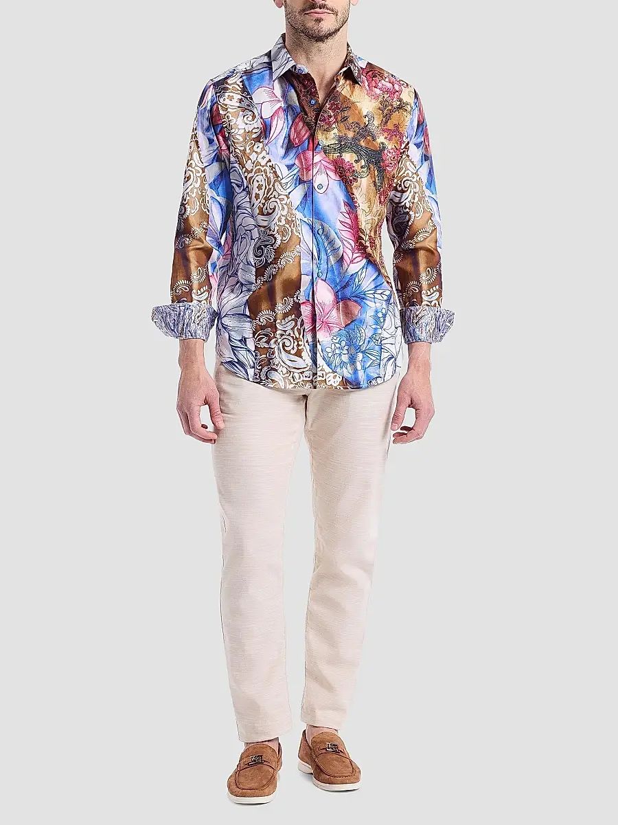 Robert Graham Men's Mendiburu Multi-Print Cotton Button-Front Shirt | Thumbnail 2 Robert Graham Men's Mendiburu Multi-Print Cotton Button-Front Shirt | Thumbnail 2