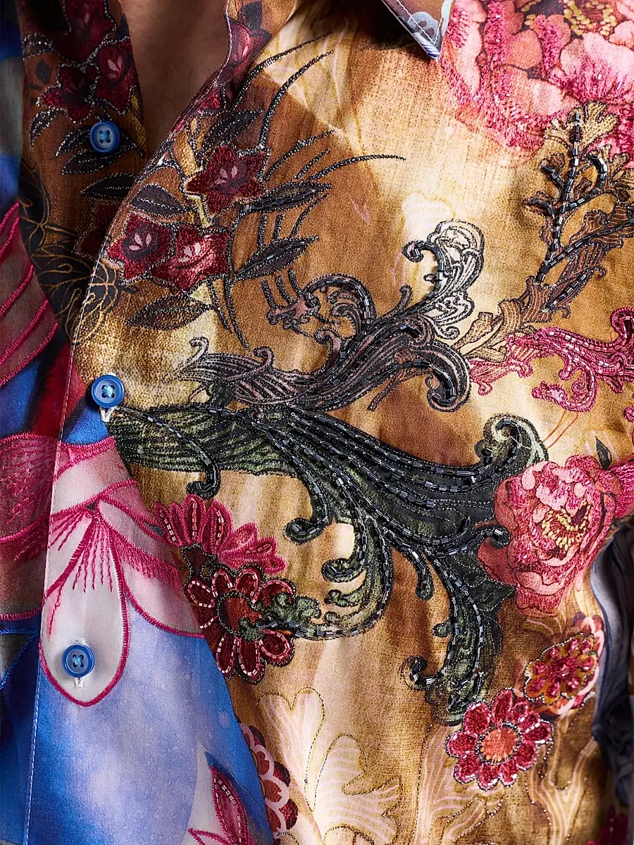 Robert Graham Men's Mendiburu Multi-Print Cotton Button-Front Shirt | Thumbnail 7 Robert Graham Men's Mendiburu Multi-Print Cotton Button-Front Shirt | Thumbnail 7