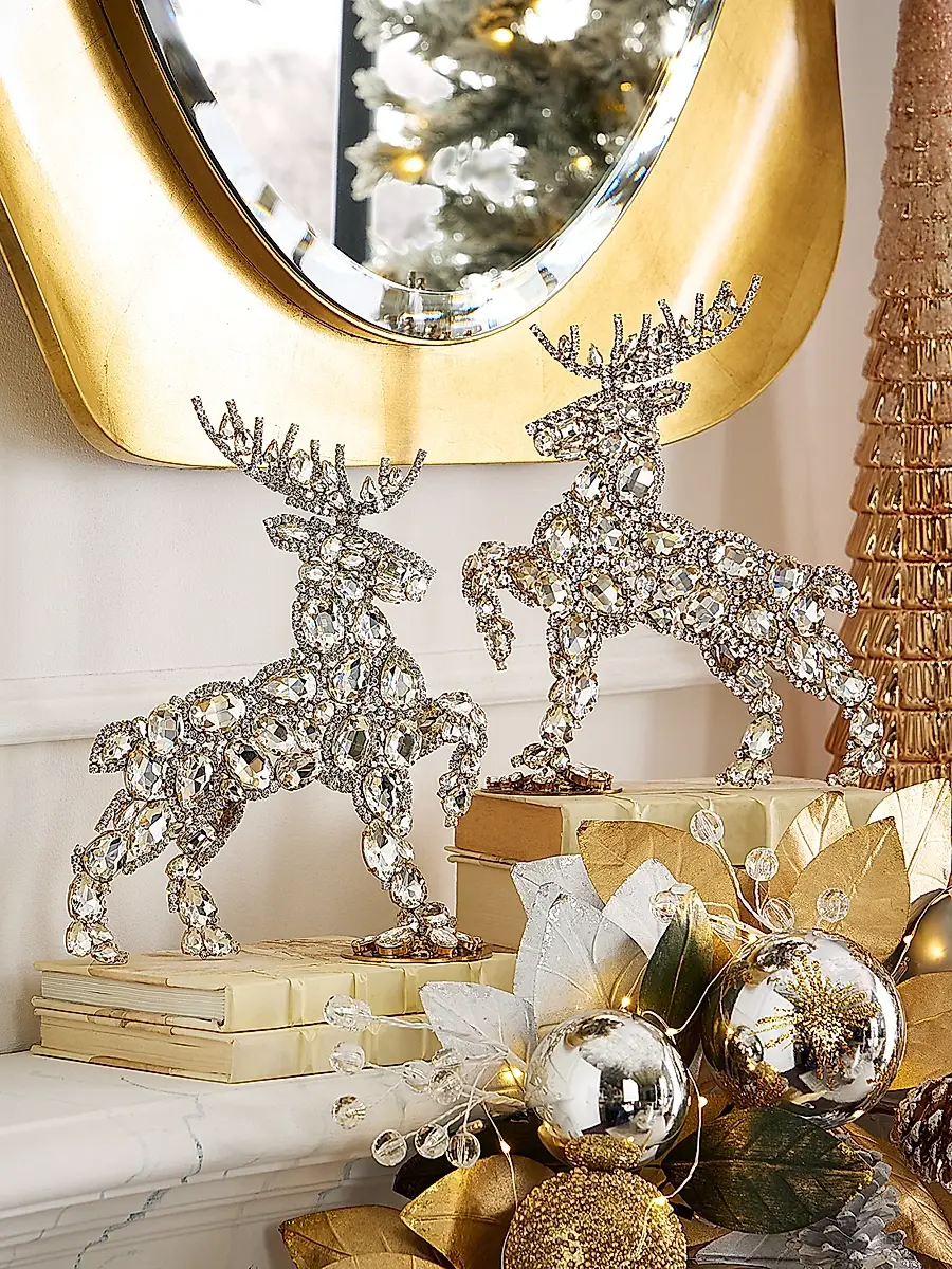 Exclusively Ours Dazzling Valiant Left-Facing Crystal Reindeer Decoration | Thumbnail 2