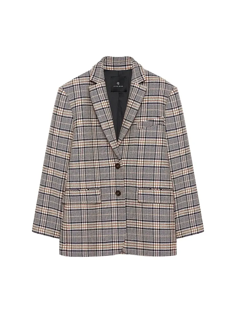Anine Bing Women's Quinn Plaid Oversized Blazer