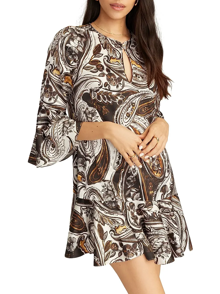 Robert Graham Women's Margot Paisley Bell-Sleeve Minidress | Thumbnail 3