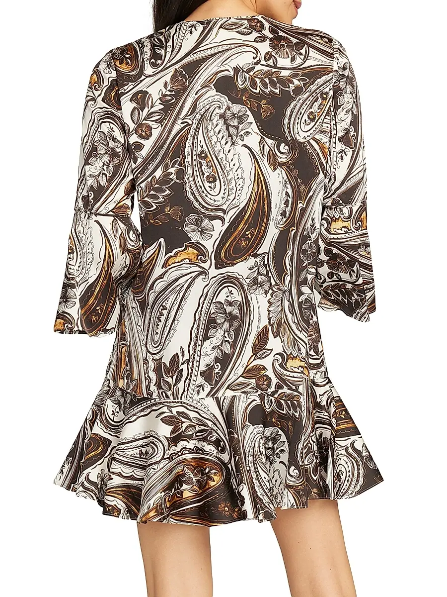 Robert Graham Women's Margot Paisley Bell-Sleeve Minidress | Thumbnail 5