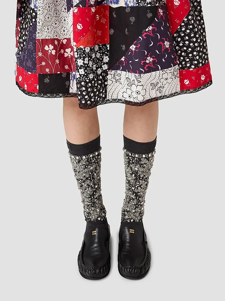 Miu Miu Women's Patchwork Poplin Skirt | Thumbnail 5 Miu Miu Women's Patchwork Poplin Skirt | Thumbnail 5