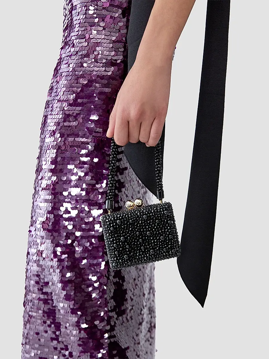 Carolina Herrera Women's Greta Crystal-Embellished Top Handle Bag | Thumbnail 2 Carolina Herrera Women's Greta Crystal-Embellished Top Handle Bag | Thumbnail 2