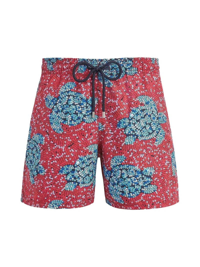 Vilebrequin Men's Turtle Sequin Trompe L'oeil Swim Trunks
