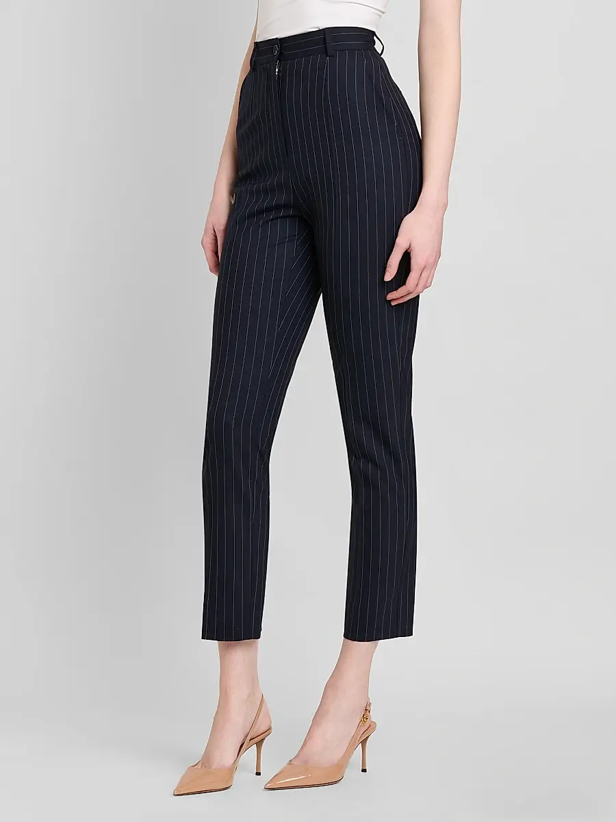 Dolce & Gabbana Women's Pinstriped Stretch Virgin Wool Slim-Leg Pants | Thumbnail 4 Dolce & Gabbana Women's Pinstriped Stretch Virgin Wool Slim-Leg Pants | Thumbnail 4