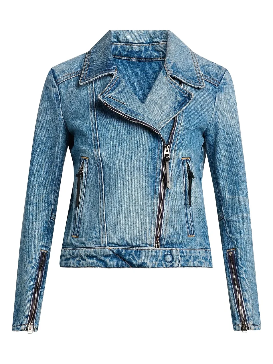 Tom Ford Women's Stonewashed Denim Biker Jacket
