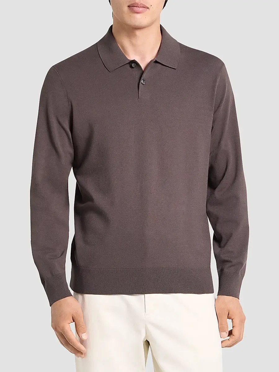 Theory Men's Goris Lightweight Knit Polo Sweater | Thumbnail 4