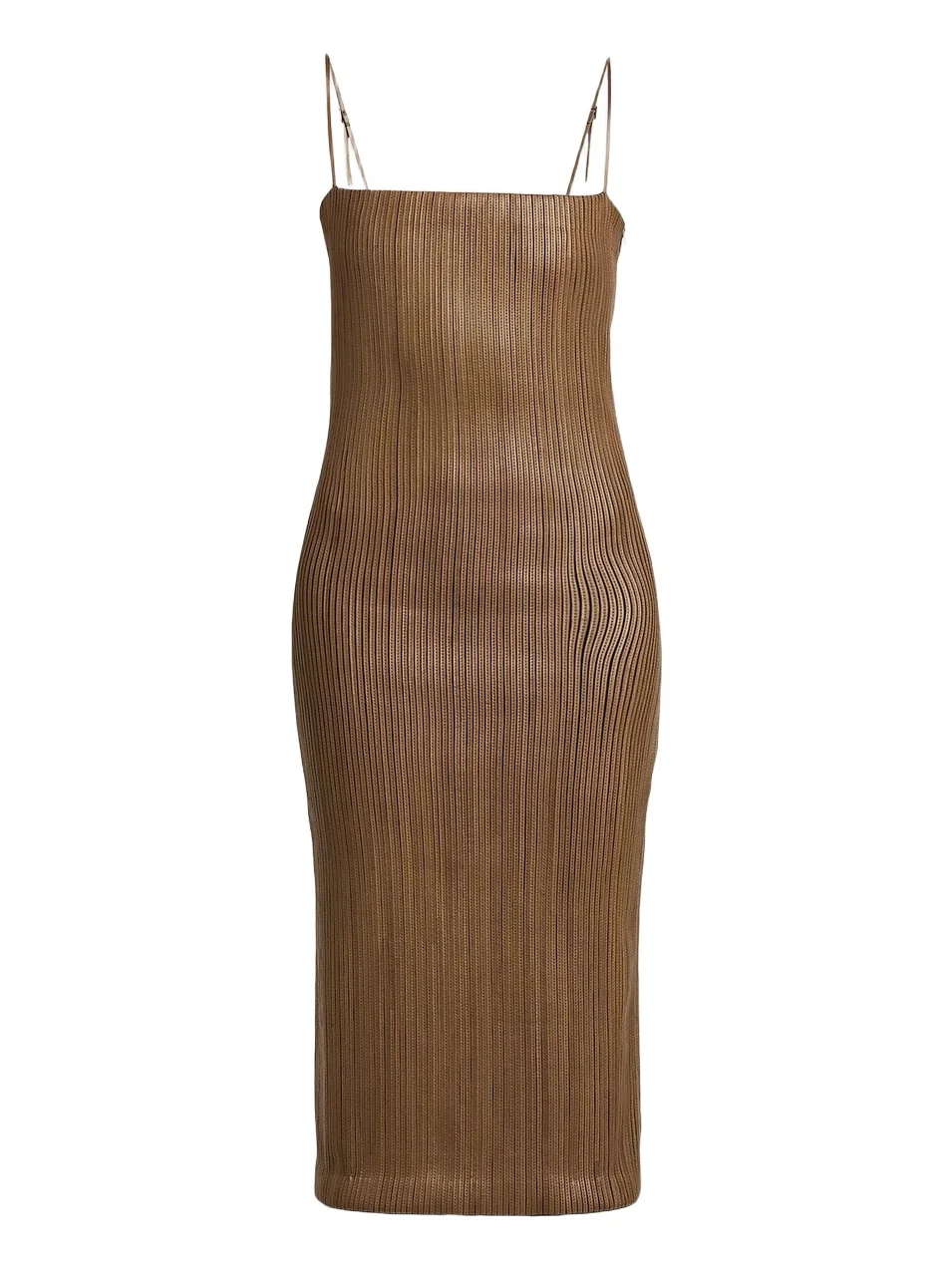 Tom Ford Women's Pleated Leather Sheath Midi Dress