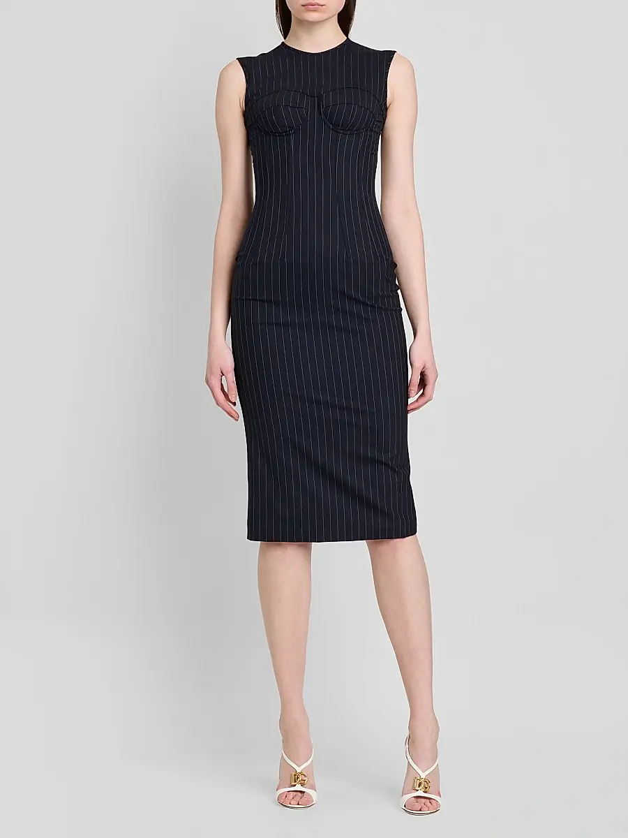 Dolce & Gabbana Women's Pinstriped Stretch-Virgin Wool Bustier Dress | Thumbnail 2 Dolce & Gabbana Women's Pinstriped Stretch-Virgin Wool Bustier Dress | Thumbnail 2