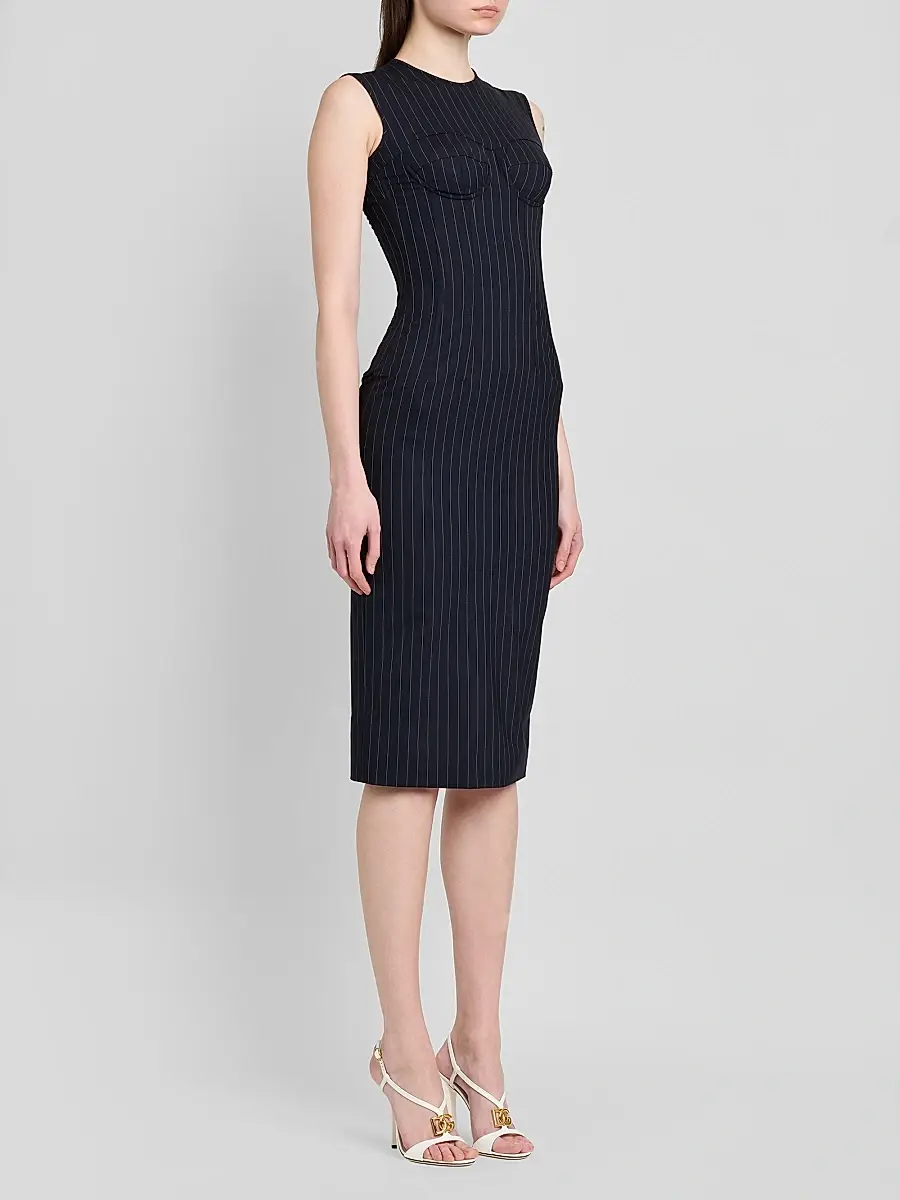 Dolce & Gabbana Women's Pinstriped Stretch-Virgin Wool Bustier Dress | Thumbnail 4 Dolce & Gabbana Women's Pinstriped Stretch-Virgin Wool Bustier Dress | Thumbnail 4