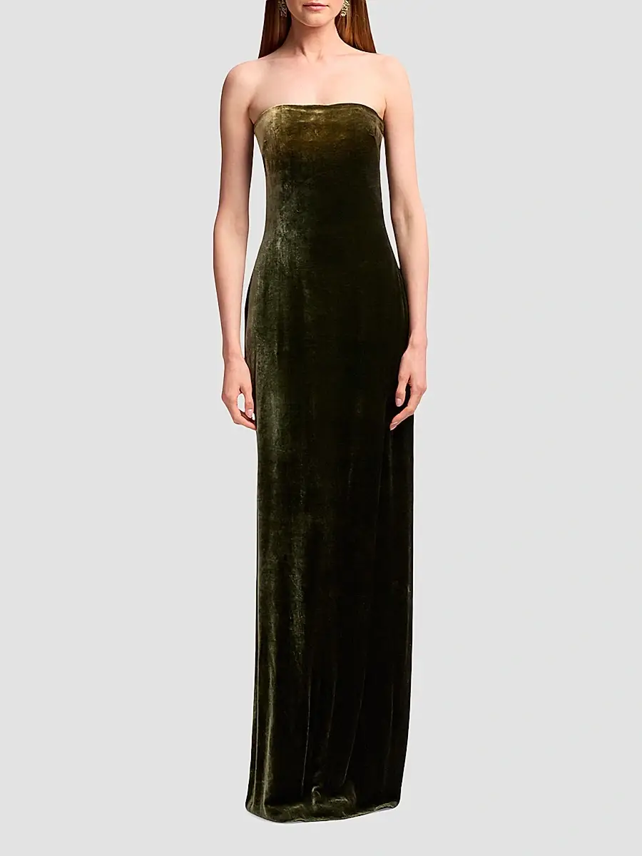 Ralph Lauren Collection Women's Farley Velvet Strapless Gown | Thumbnail 2 Ralph Lauren Collection Women's Farley Velvet Strapless Gown | Thumbnail 2