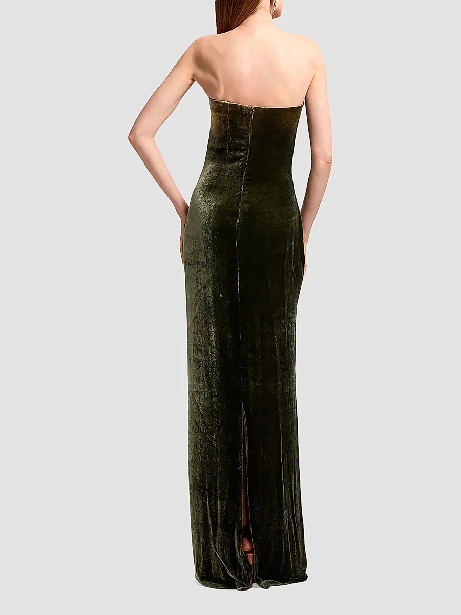 Ralph Lauren Collection Women's Farley Velvet Strapless Gown | Thumbnail 3 Ralph Lauren Collection Women's Farley Velvet Strapless Gown | Thumbnail 3