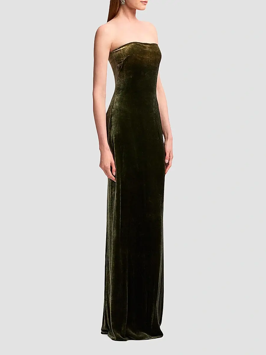 Ralph Lauren Collection Women's Farley Velvet Strapless Gown | Thumbnail 5 Ralph Lauren Collection Women's Farley Velvet Strapless Gown | Thumbnail 5