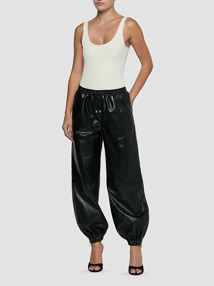 L'Agence Women's Mariko Faux-Leather Joggers | Thumbnail 2 L'Agence Women's Mariko Faux-Leather Joggers | Thumbnail 2