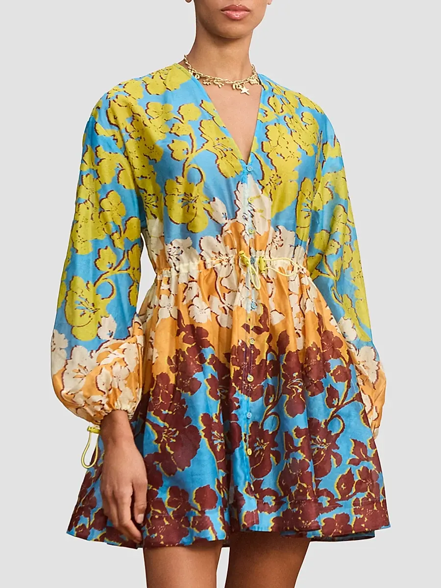 ALÉMAIS Women's Splice Cotton-Silk Mini Dress | Thumbnail 2 ALÉMAIS Women's Splice Cotton-Silk Mini Dress | Thumbnail 2