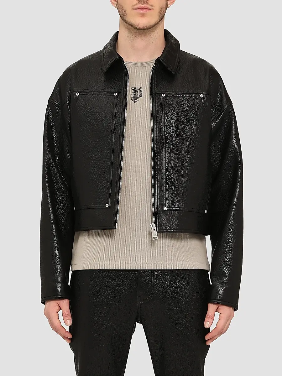 Purple Brand Men's Leather Carpenter Jacket | Thumbnail 2 Purple Brand Men's Leather Carpenter Jacket | Thumbnail 2