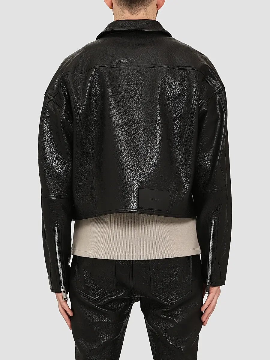Purple Brand Men's Leather Carpenter Jacket | Thumbnail 3 Purple Brand Men's Leather Carpenter Jacket | Thumbnail 3