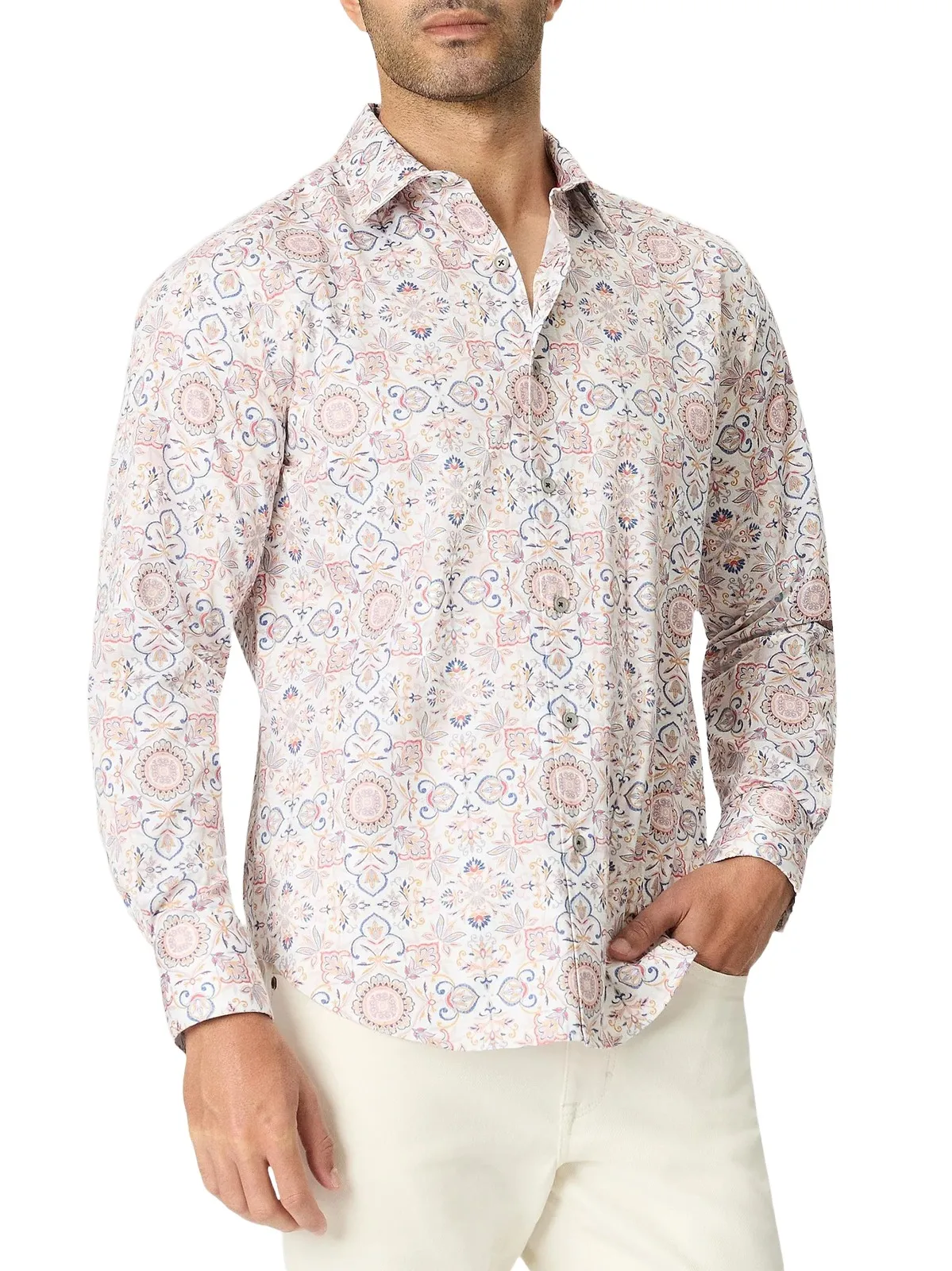 Men's Fairview Floral Stretch-Cotton Button-Front Shirt