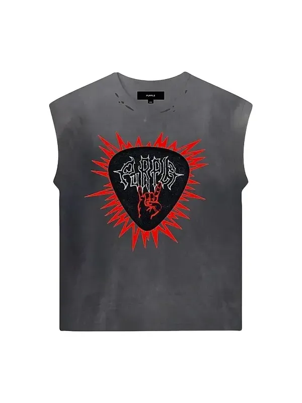 Purple Brand Men's Logo Textured Cotton Jersey Muscle Tank