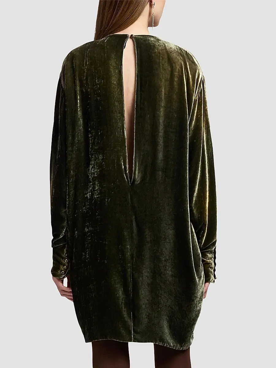 Ralph Lauren Collection Women's Tessy Velvet Mini Dress | Thumbnail 3 Ralph Lauren Collection Women's Tessy Velvet Mini Dress | Thumbnail 3