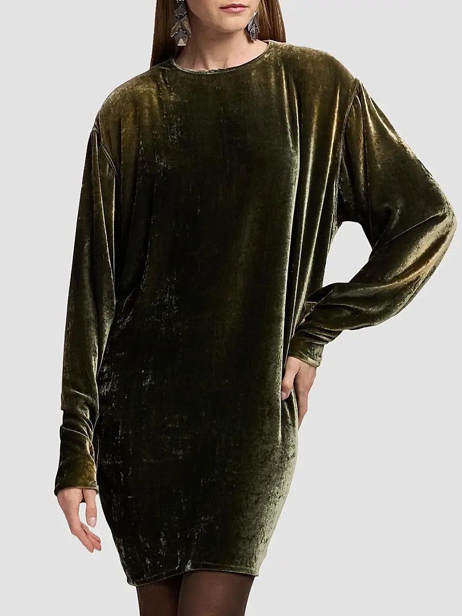 Ralph Lauren Collection Women's Tessy Velvet Mini Dress | Thumbnail 4 Ralph Lauren Collection Women's Tessy Velvet Mini Dress | Thumbnail 4
