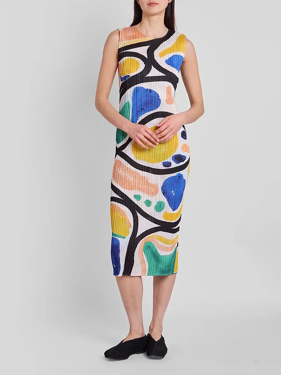 Pleats Please Issey Miyake Women's Roll Printed Plissé Dress | Thumbnail 2 Pleats Please Issey Miyake Women's Roll Printed Plissé Dress | Thumbnail 2
