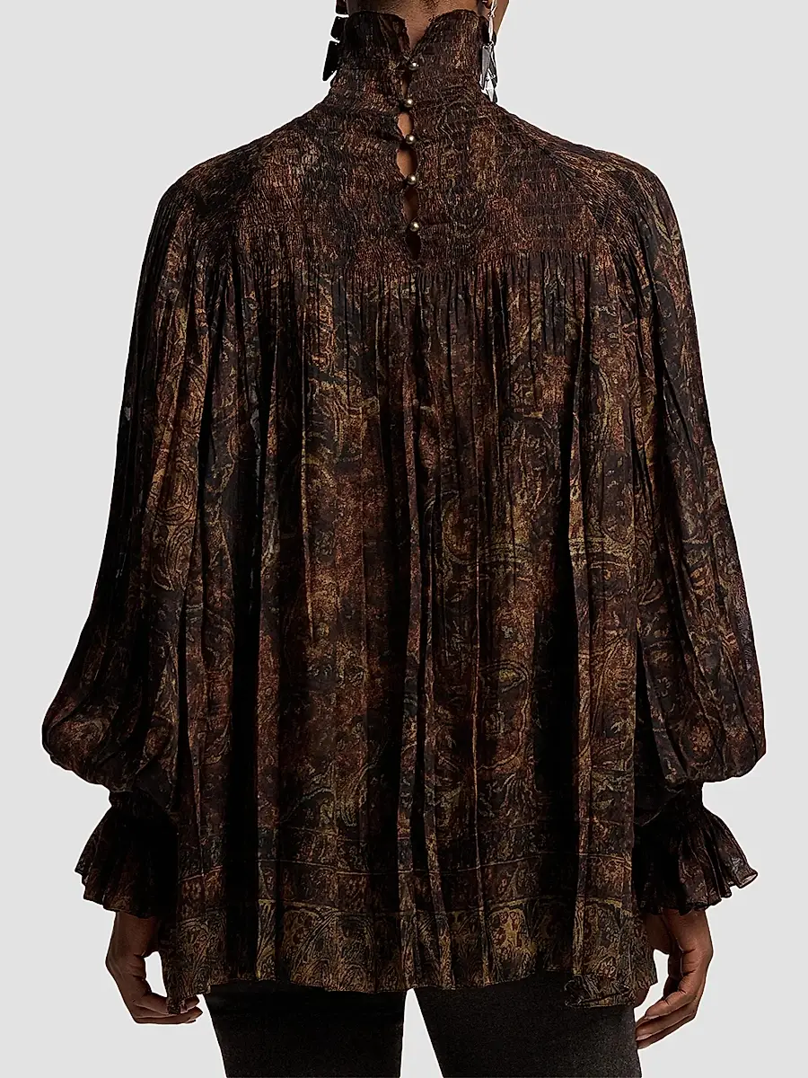 Ralph Lauren Collection Women's Maddison Tapestry Silk Blouse | Thumbnail 3 Ralph Lauren Collection Women's Maddison Tapestry Silk Blouse | Thumbnail 3