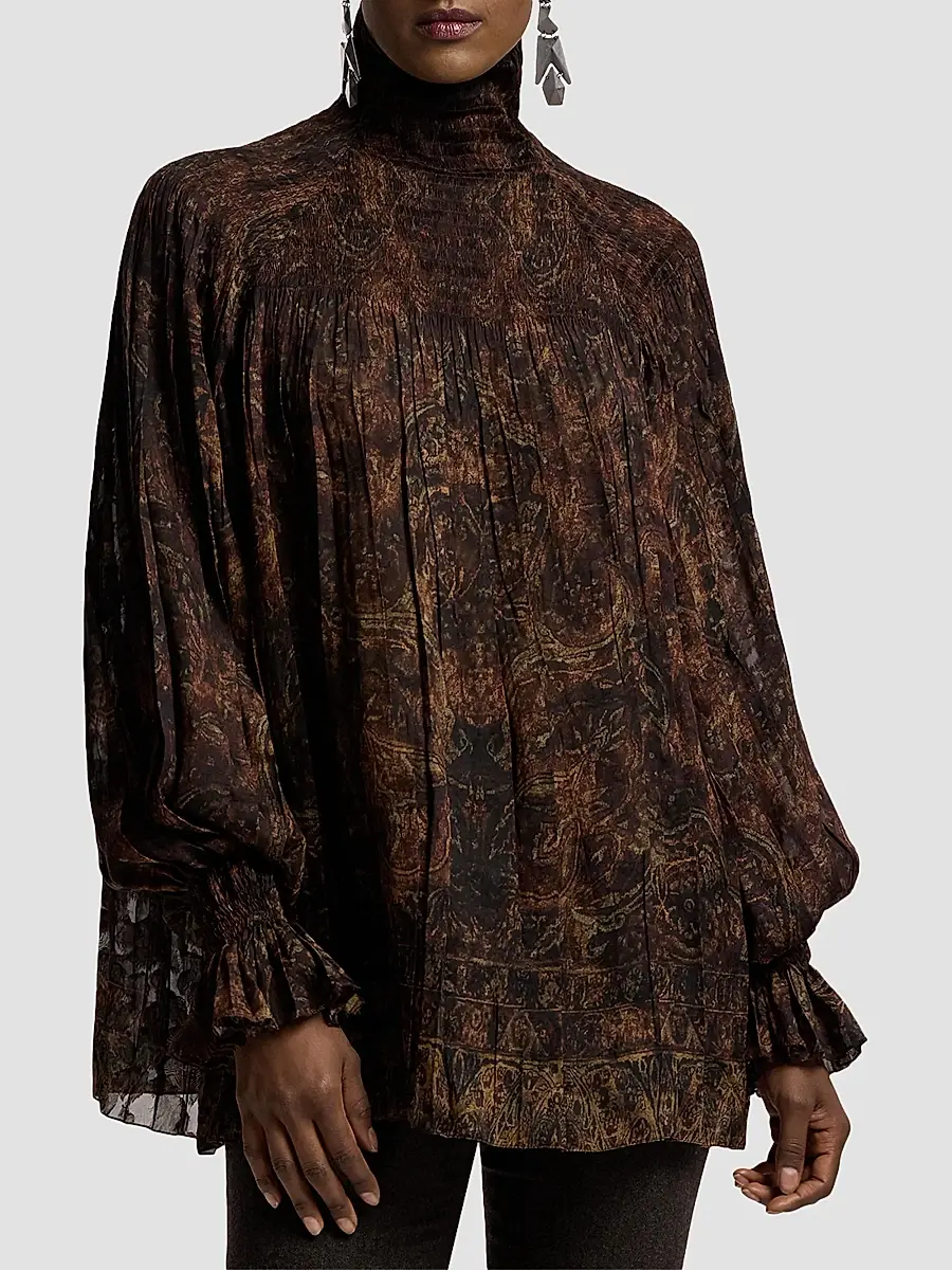 Ralph Lauren Collection Women's Maddison Tapestry Silk Blouse | Thumbnail 4 Ralph Lauren Collection Women's Maddison Tapestry Silk Blouse | Thumbnail 4