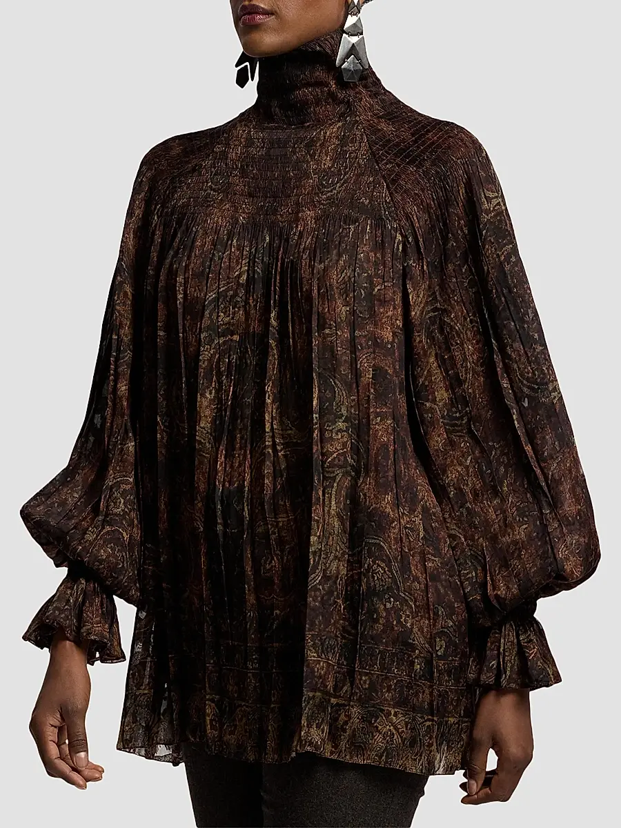 Ralph Lauren Collection Women's Maddison Tapestry Silk Blouse | Thumbnail 6 Ralph Lauren Collection Women's Maddison Tapestry Silk Blouse | Thumbnail 6