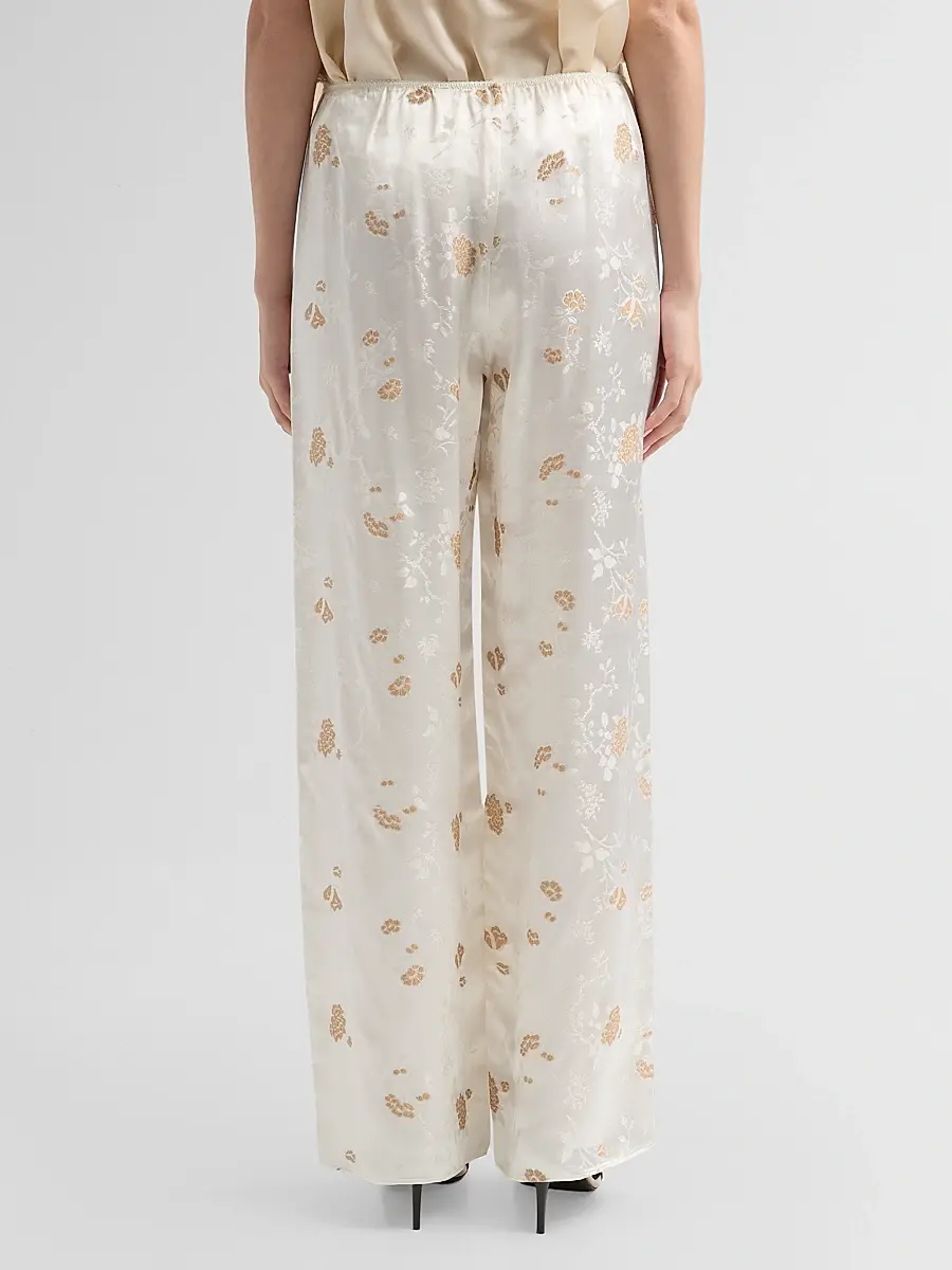 DÔEN Women's Lavona Floral Jacquard Satin Pants | Thumbnail 3