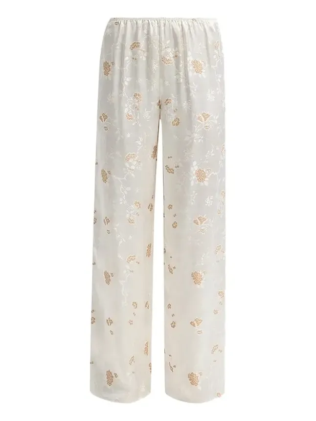 Women's Lavona Floral Jacquard Satin Pants Women's Lavona Floral Jacquard Satin Pants