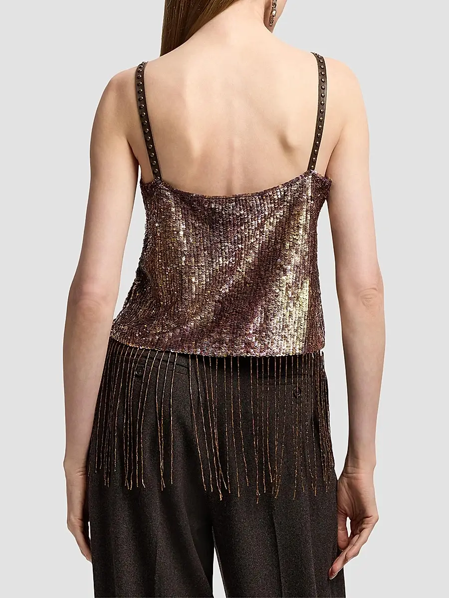 Ralph Lauren Collection Women's Sonara Sequined Tapestry Fringe Top | Thumbnail 3 Ralph Lauren Collection Women's Sonara Sequined Tapestry Fringe Top | Thumbnail 3